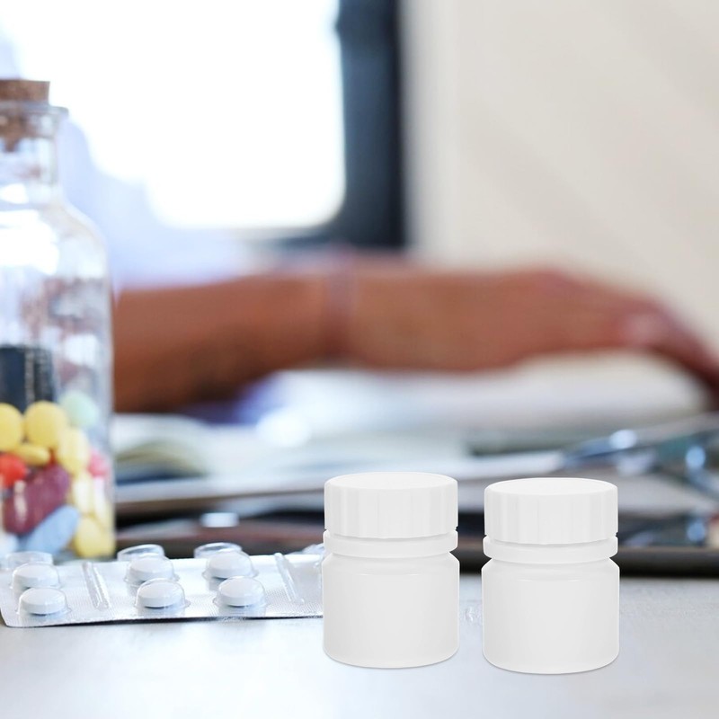 Healvian 12Pcs White Empty Plastic Bottles,30ml Empty Plastic Pill Bottles,Refillable
