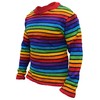 Gheri Colorful Knitted Multicolor Wool Sweater Black Striped Rainbow Large