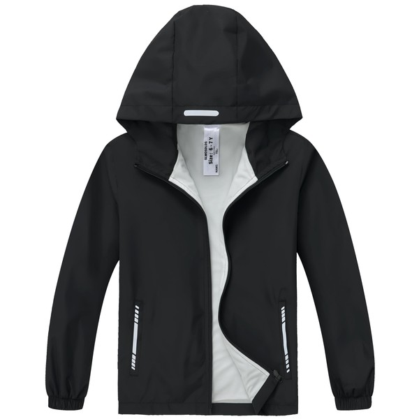 Slwosdlds Boys Girls Waterproof Rain Jacket Lightweight soft lining Kids