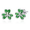 TANGPOET Small Shamrock Earrings for Women Sterling Silver Three Leaf