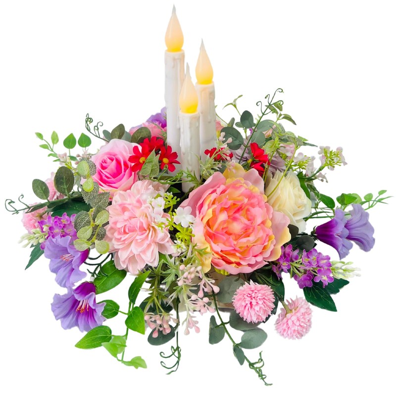 Svndlyn Spring Summer Floral Arrangement Centerpiece for Table with Artificial