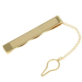 DonDon Men's Tie Clip Tie Pin Stainless Steel Gold patterned