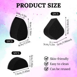 Set of 15 Make-Up Sponges Set Face Painting Sponges Black Sponges High Density Body Painting Sponge Body Paint Crescent Moon Art Sponge Droplet Makeup Painting Sponge for Adults
