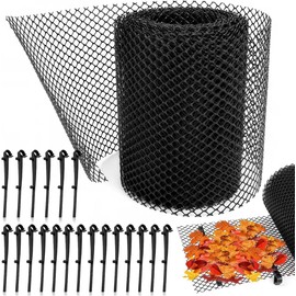 Dachrinnen Laubschutz Regenrinnen Laubschutz Dachrinnenschutz 18cmx8m Laubschutzgitter Dachrinnengitter Kunststoff Dachrinnenabdeckung Zuschneidbar mit 20 Klammern für Häuser Carport Stall