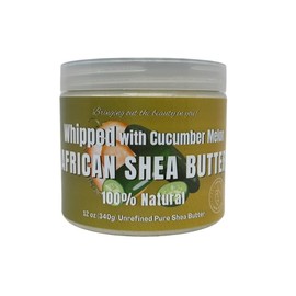 RA COSMETICS Whipped Shea Butter Cucumber-Melon - 12oz | 100% Pure & Natural African Shea Butter for Men & Women - Ultimate Handcrafted Moisturizer with Essential Vitamins for Radiant Skin