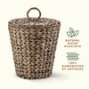 84ECO 3 Gallon Black Wicker Trash Can with Lid and