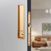 Pocket Door Lock Hardware with Pull, Recessed Handle Latch,Invisible Sliding
