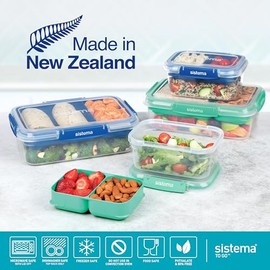 Sistema TO GO Stax - Contenedores de almacenamiento de alimentos a prueba de fugas, 1 l, recipientes herméticos y apilables para preparar comidas con 