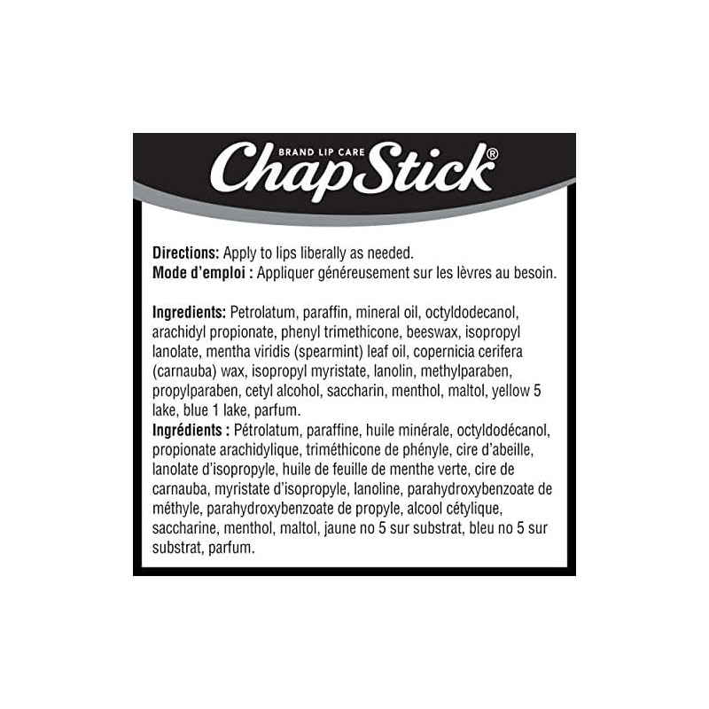 ChapStick ChapStick Classic Lip Balm, Mint Flavour, Pack of 12