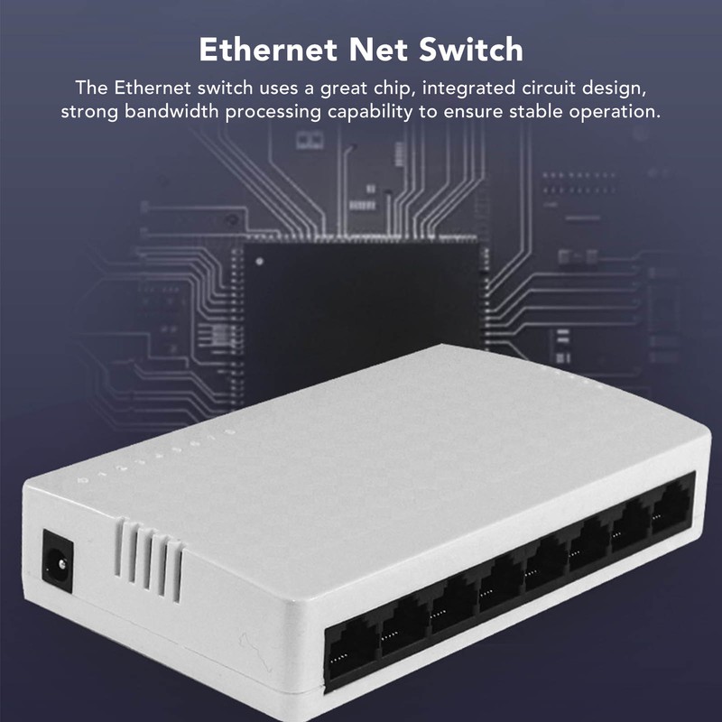 8 Port Ethernet Net Switch High Speed Stability Silent Operation