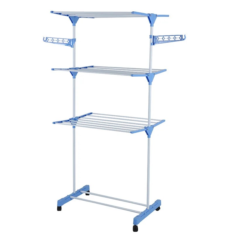 ping Multi Functional Foldable Rolling Clothe Drying Rack Clothing Metal