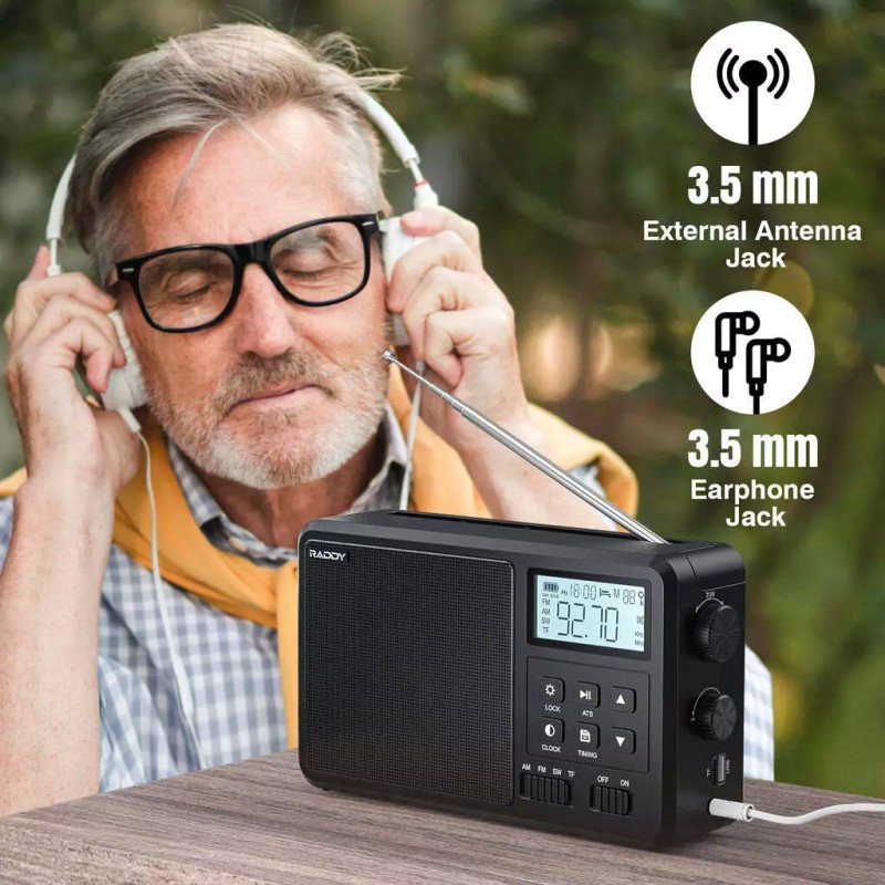 Raddy RF206 Shortwave Radio | FM/AM/SW | 8W Speaker |