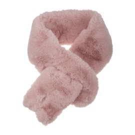 sourcing map Fluffy Faux Fur Collar Scarf Rabbit Ears Plush Neck Wrap Winter Warmer for Women Pink