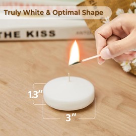 White Floating Candles 3 inch, 24 Pack Floating Candles 10 Hours Burn Clean & Unscented Floating Candles for Valentine's Day,Romantic Night,Wedding,Proposal Anniversary Decorations