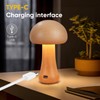 LONRISWAY 2 Pack Wooden Mushroom Night Light, Portable Cordless Small