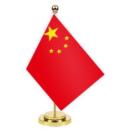 China Desk Flag, 30 cm Large Small Chinese Chinese Banner Outdoor, Tiny Print Decor for Office, Home, Table, Desk, China