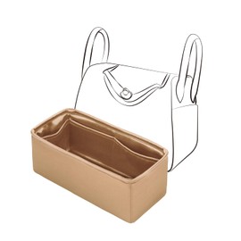 JLYZ Moon Luxury Tote & Purse Organizer Insert, Silk Bag Organizer, Compatible with Lindy26 (Champagne)