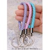 PPhtony Braided Leather Key Fob Car Keychain Ring Woven Strap