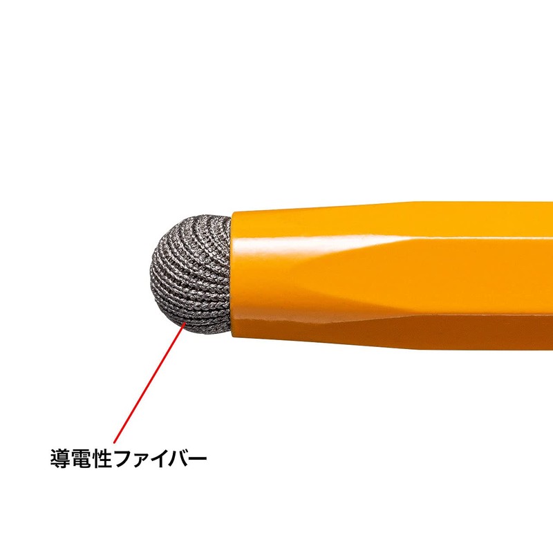 Sanwa Supply PDA-PEN51D Stylus Pen Conductive Fiber Pencil Shape, Orange