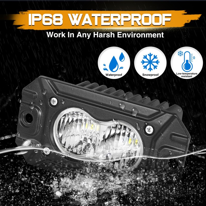 Niking Auto LED Pods, 2Pcs 3 Inch Flush Mount LED