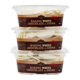 King David Kosher Easy Melt Non Dairy White Baking Chocolate Flavored Coins 12.34-ounce Jars (Pack of 3)