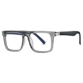 Breaksun Fashion Square Glasses for Women Men Non Prescription Clear Lens Eyeglasses (Clear grey)