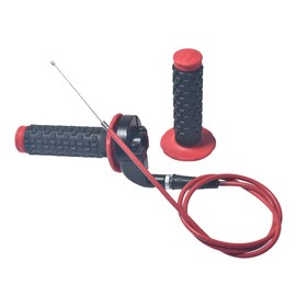 FUWTLP Red 7/8" 22mm Handlebar Handle Grips Throttle Cable for 50cc 90cc 110cc 125cc 150cc 200cc 250cc Mini Bike ATV Quad Pit Bike Dirt Bike Motorcycle
