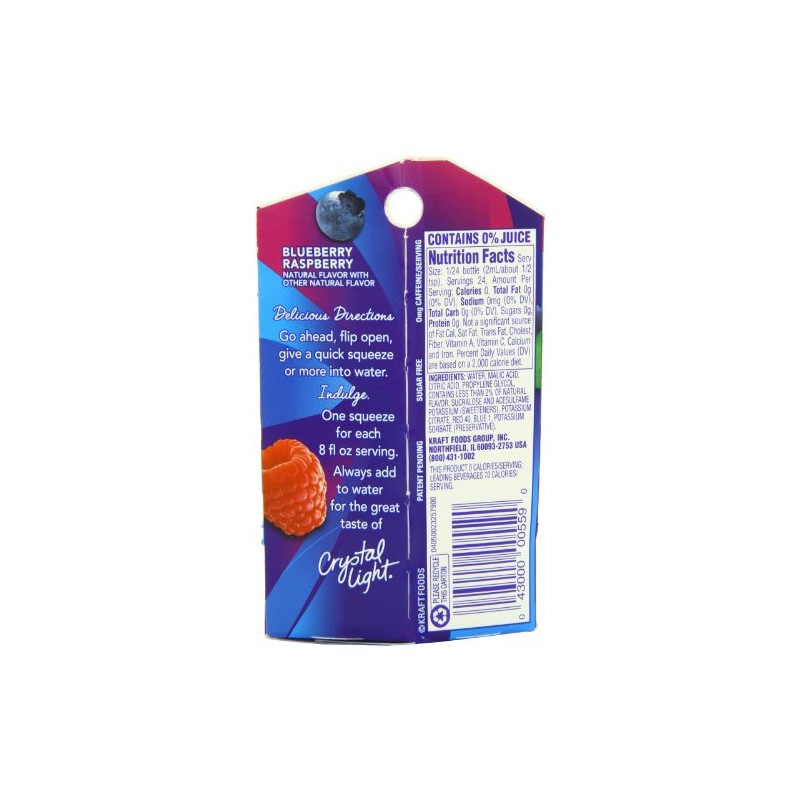 Crystal Light Liquid Drink Mix Carded Pack, Blueberry Raspberry, 1.62