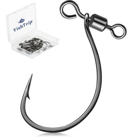 FishTrip Drop Shot Hooks Fishing Rig, 25pcs Drop Shot Rig with Swivel Saltwater Freshwater Sizes 3