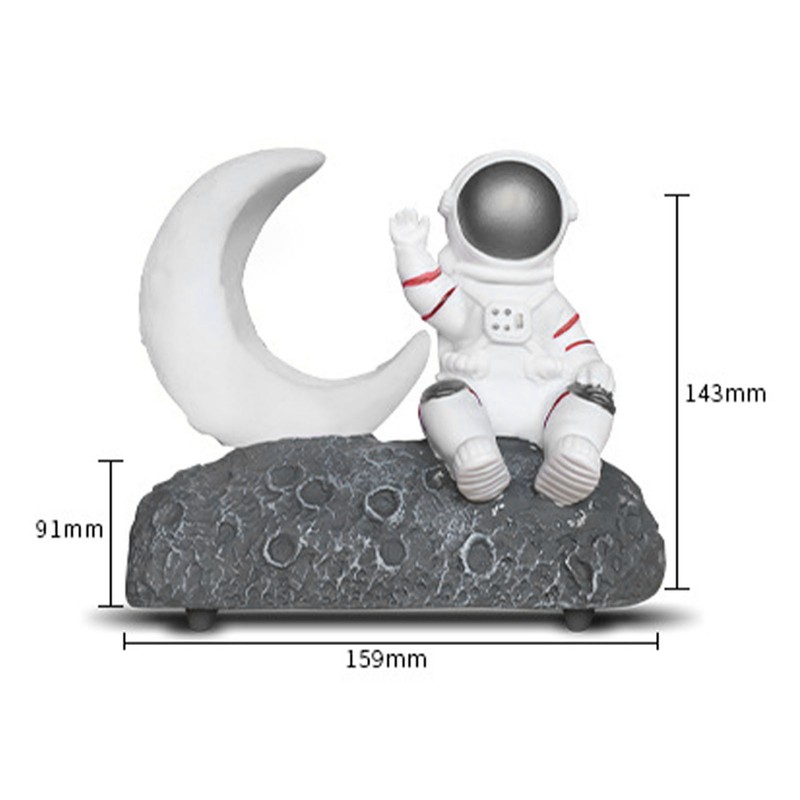 Wireless Bluetooth Speaker with LED Light Astronaut and Moon Shape