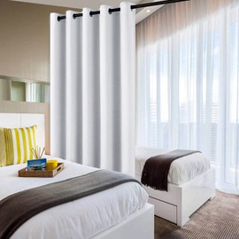 DWCN Patio Sliding Door Curtains - Extra Wide Curtains for Glass Door, Room Divider Blackout Thermal Curtain Grommet Panel with Grommet Top for Bedroom Partition, 6.7ft Wide x 7ft Tall, Greyish White