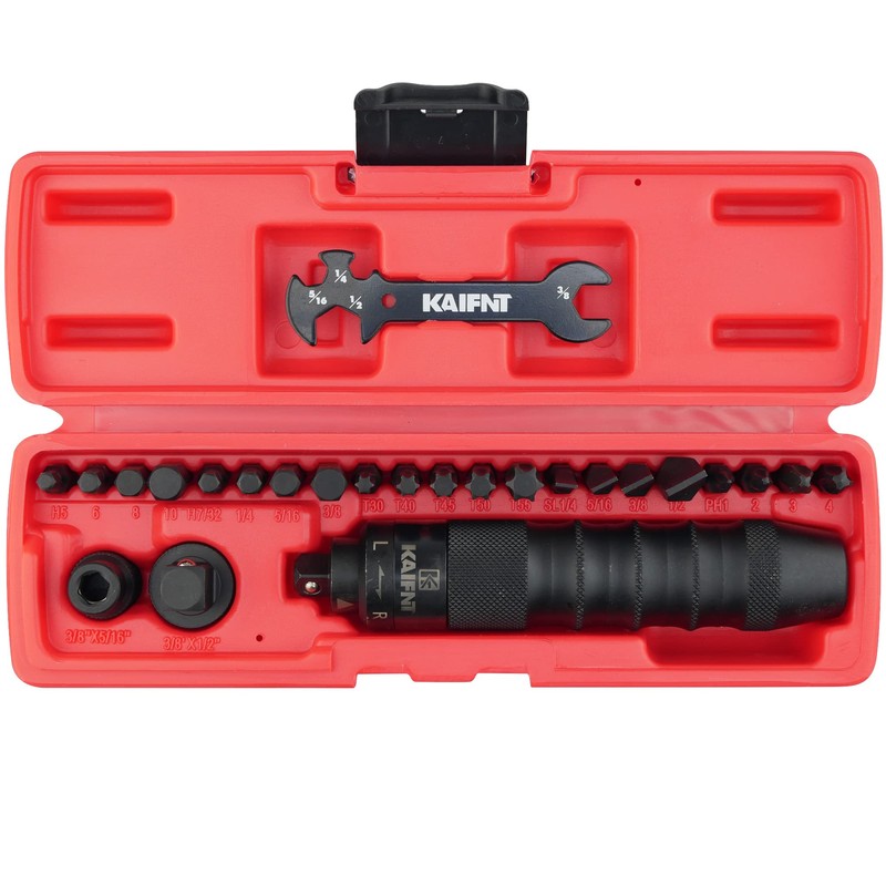 KAIFNT K504 Heavy Duty Manual Impact Driver Set, 3/8-Inch 1/2-Inch,