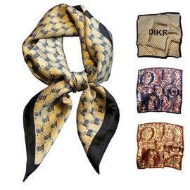 CODCOS 3 Pack 27.5 Inch Silk Feeling Scarf for Women Square Satin Head Scarf Hair Wrap Bandana Set