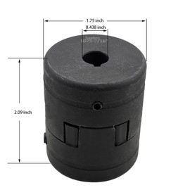 Saelno 7/16" to 1" L075 Flexible 3-Piece L-Jaw Coupling Coupler Set & Rubber Spider for Log Wood Splitter,Multi-Flex Couplings L075-7/16-1