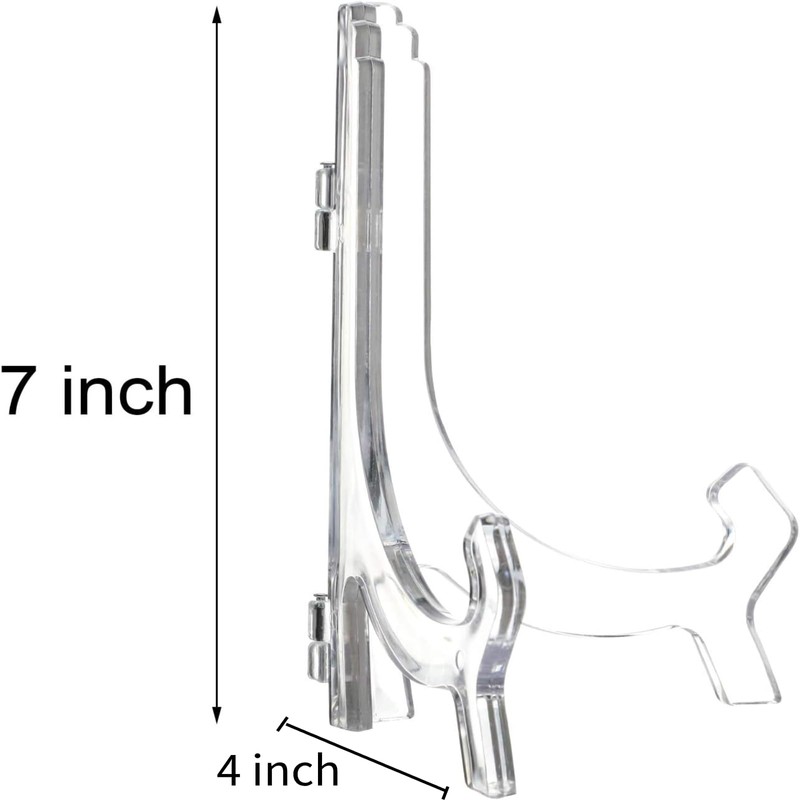 HESTYA 6 Pack 7 Inch Acrylic Easel Stand, Display Stand,