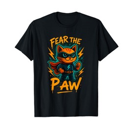 Street Cat Hero – Claws Out Power Up Superhero Design T-Shirt