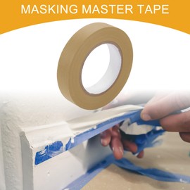 Partuto 1 Pc 1 Inches x 60.1 Yards Universal Painters Tape - DIY Car Auto Paint for Masking Tape No Residue - Crepe Paper Brown