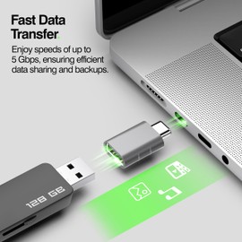 NUVUTEK USB-C to USB 3.0 Adapter Cable Converter, [ 3 Pack ] Type-C Male to USB Female, Supports OTG Function