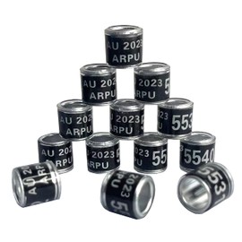 100Pcs Multicolor Aluminium Pigeon Leg Rings Dove Leg Rings with 2025 AU Pigeon Foot Ring with Word Earring, Quality Durable, Quail Leg Bands Baby Chick Leg Bands Pigeon Bands Chicken Leg Bands Rings