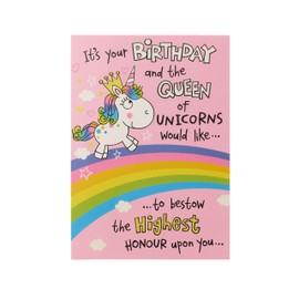 UK Greetings Birthday Card for Girl - Unicorn Design