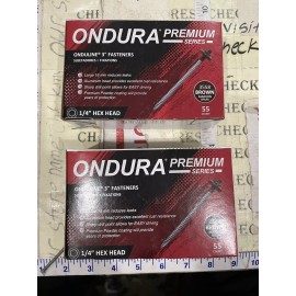Onduline 2X Ondura Premium 3" #9 Powder Coated Brown Roofing Fastener 3558 Ondura Premium