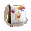 Ambesonne Colorful Messenger Bag, Teddy Bear with Baloon, Unisex Cross-body