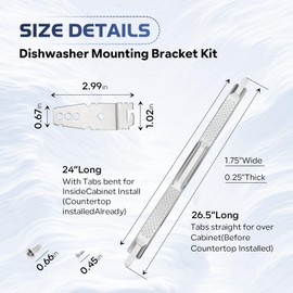 W10426979 24" Dishwasher Mount Bracket Kit for Granite & Quartz Countertops