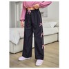 WDIRARA Girl's Bow Side Waist Track Pants Cute Wide Leg