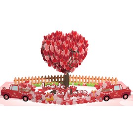 Love Tree of Hearts Valentine Cards - 6" x 8" Pop Up Valentine Day Cards - Pop Up Anniversary Cards for Couple, Husband, Wife, Her, Him - Romantic 3D Greeting Cards for Wedding, Birthday, Mothers Day