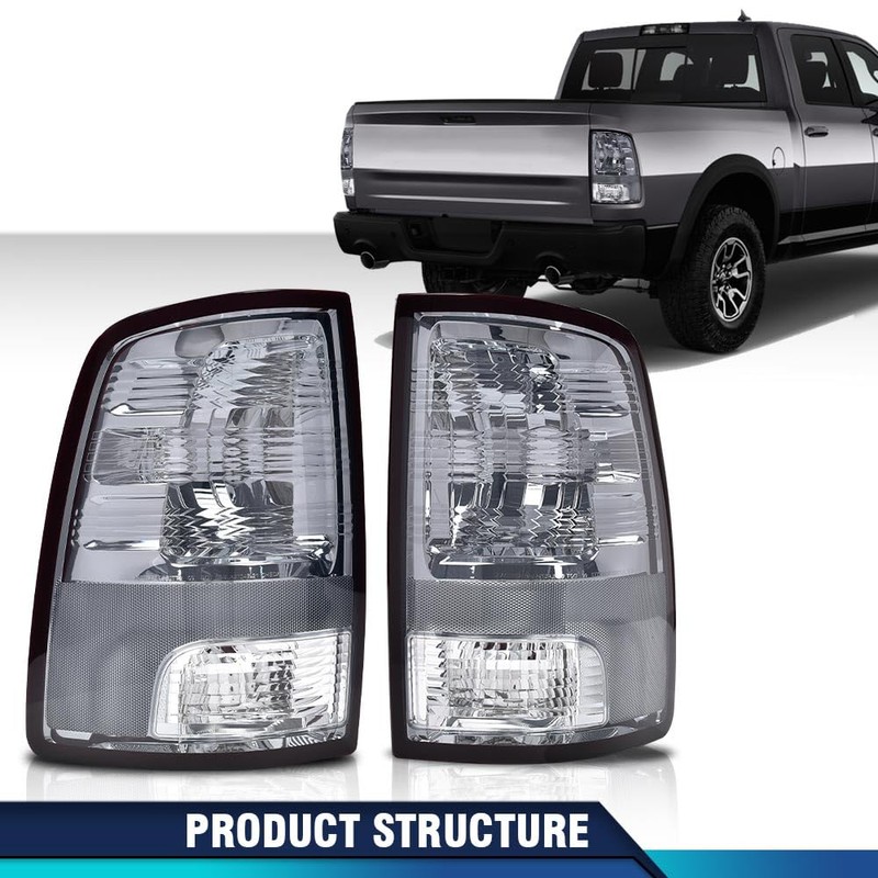 PIT66 Smoke Tail Lights,Compatible with 2009-2018 Dodge Ram 1500/Fit 2010-2018