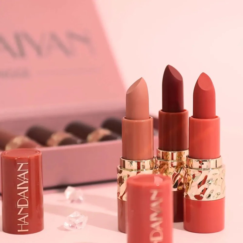 Set De 6 Lápices Labiales Mate, Colores Naturales Fáciles De