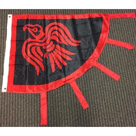 Viking Raven Black and Red Flag 3'x5' Rough Tex Knitted Banner