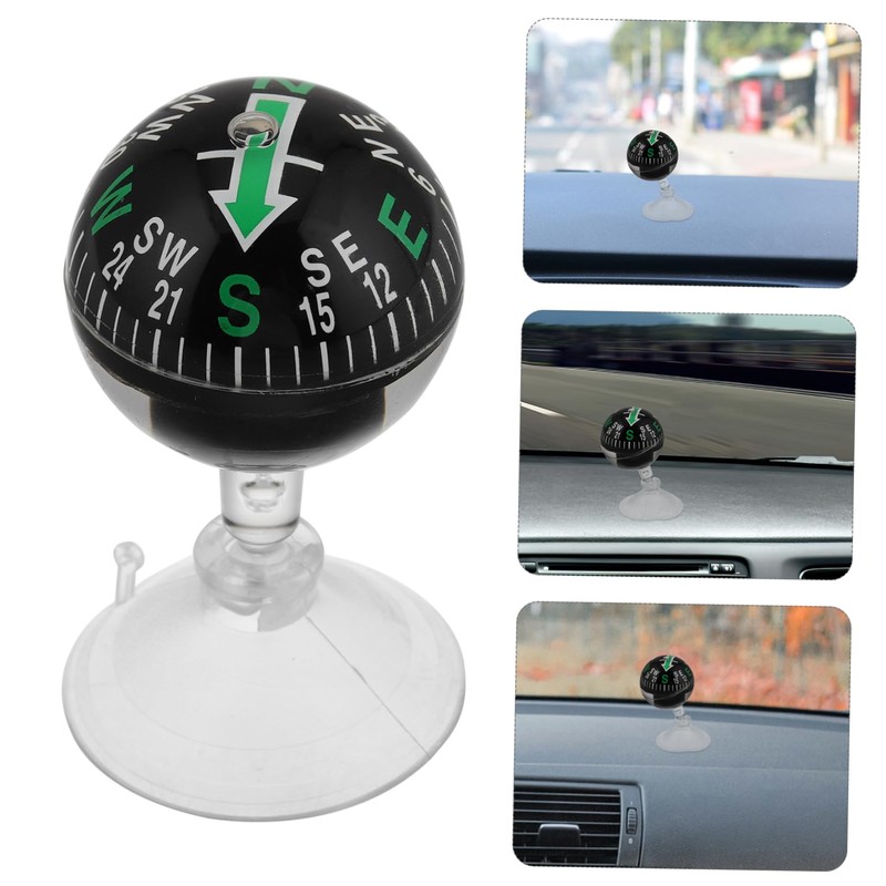 HAKIDZEL Portable Car Dashboard Compass Ball with Suction Cup Accurate