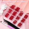 2 Boxes 3D Bow Nail Charms, Red Mini Bow Charms